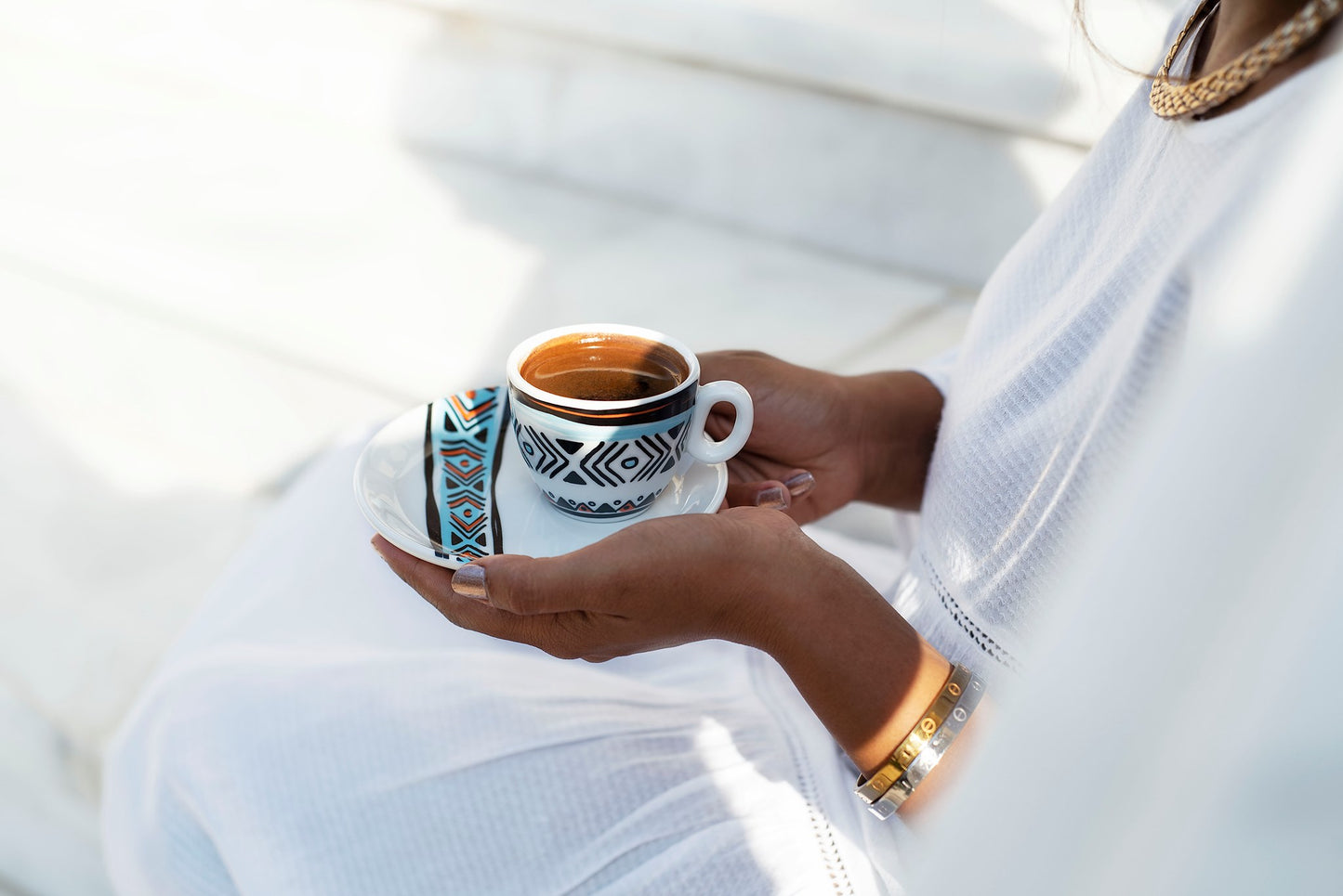 Nubian Side Coffee Cup with Plate