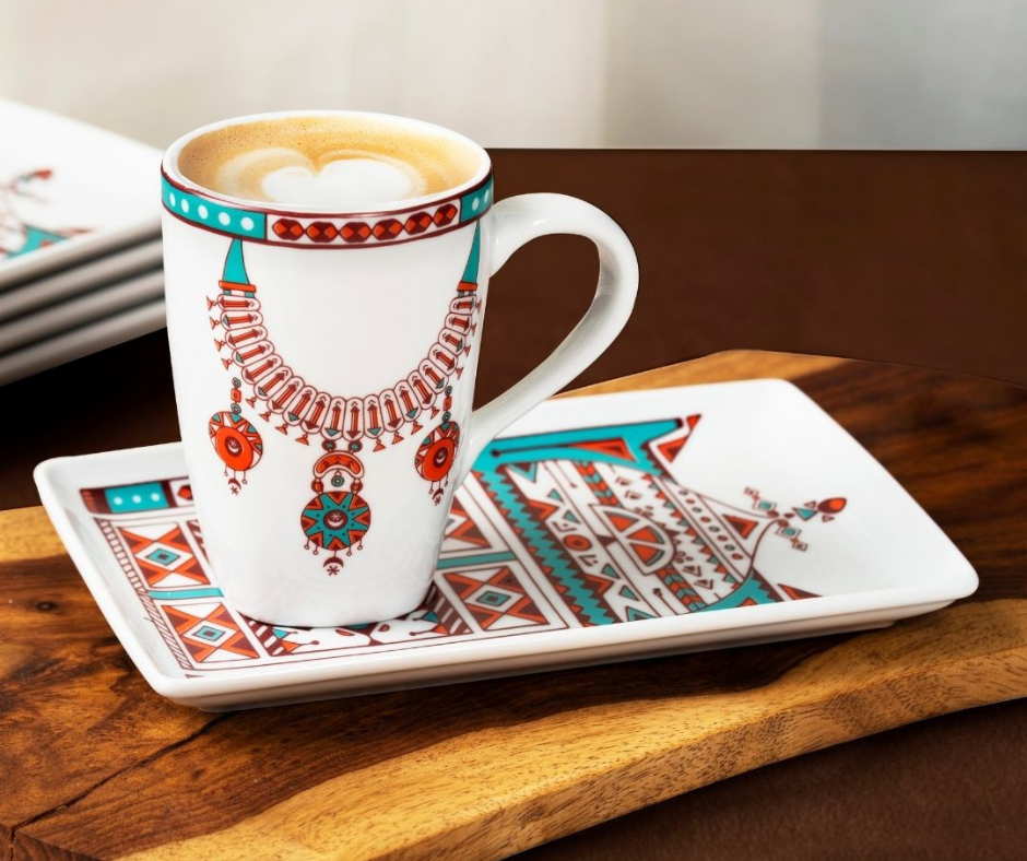 Safira Aziza Necklace Mug with Plate