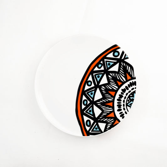 Nubian Dessert Plate 20cm - Half Pattern