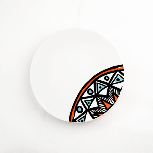 Nubian Dessert Plate 20cm - Quarter Pattern